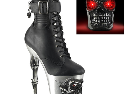 RAPTURE-1020STR-LT - Blk Faux Leather/Slv Matte-Rubbed Blk