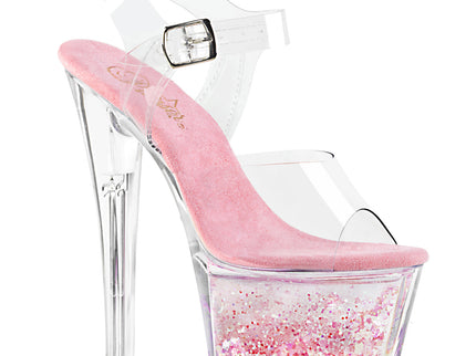 SKY-308WHG - Clr/Clr-Baby Pink Glitter