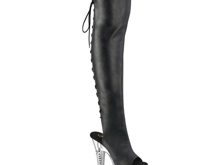 SPECTATOR-3019 - Blk Faxur Leather/Clr-Slv Chrome