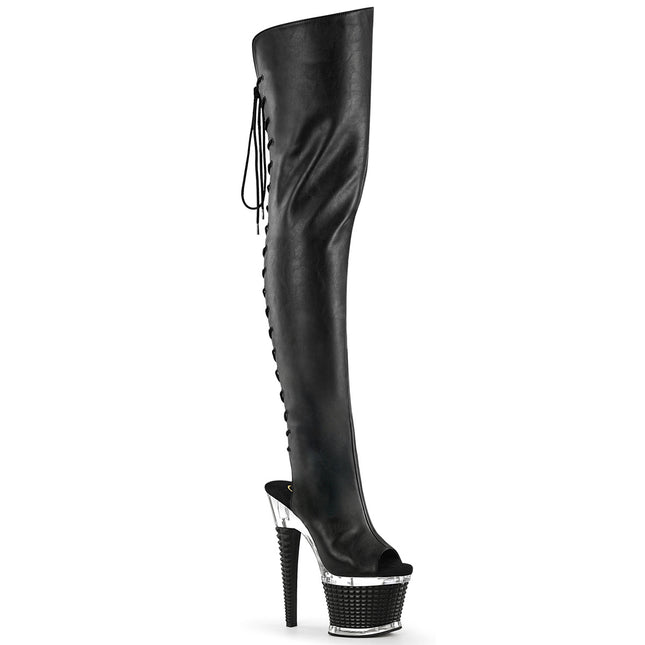 SPECTATOR-3030 - Blk Faux Leather/Clr-Blk Matte